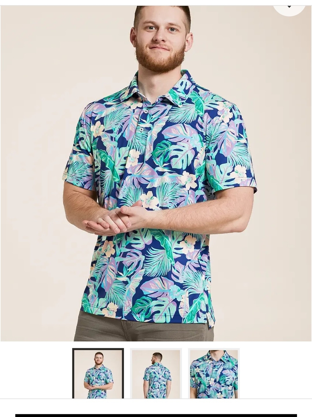 Lochubbies Men's Short-Sleeve Tropical Button-Down Retail $59